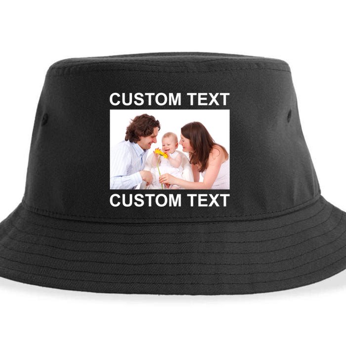Upload Personalize Design or Photo Custom Text Sustainable Bucket Hat
