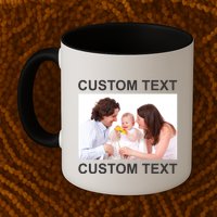 Upload Personalize Design or Photo Custom Text Mug