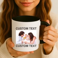 Upload Personalize Design or Photo Custom Text Mug