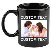 Upload Personalize Design or Photo Custom Text 11oz C Handle Ceramic Mug