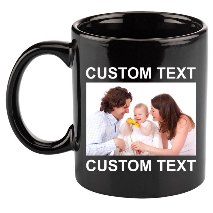 Upload Personalize Design or Photo Custom Text 11oz C Handle Ceramic Mug