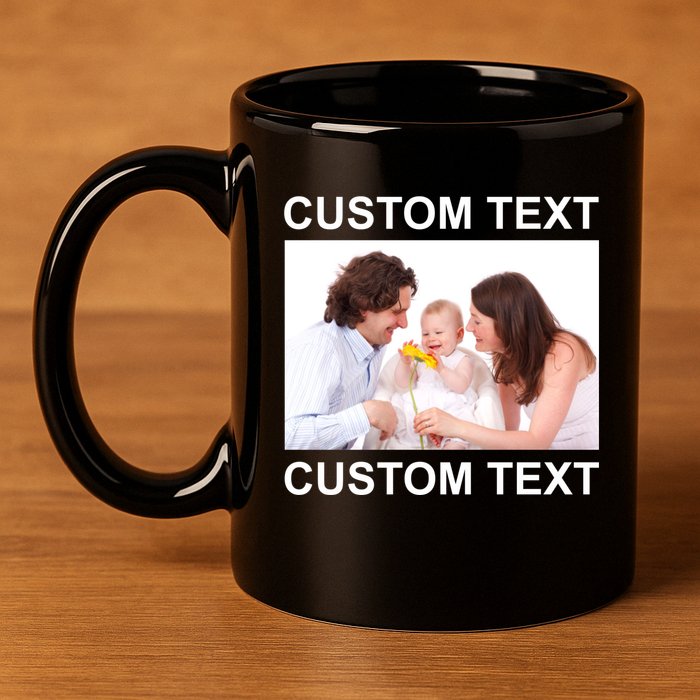 Upload Personalize Design or Photo Custom Text 11oz C Handle Ceramic Mug