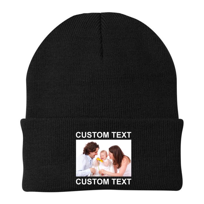 Upload Personalize Design or Photo Custom Text Knit Cap Winter Beanie