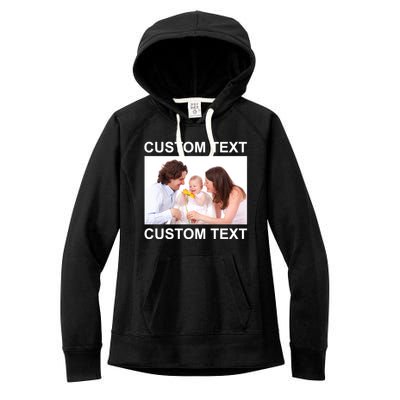 Upload Personalize Design or Photo Custom Text Women's Fleece Hoodie