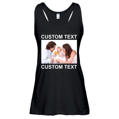 Upload Personalize Design or Photo Custom Text Ladies Essential Flowy Tank