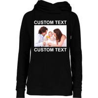Upload Personalize Design or Photo Custom Text Womens Funnel Neck Pullover Hood
