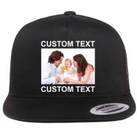 Upload Personalize Design or Photo Custom Text Flatbill Hat