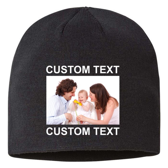 Upload Personalize Design or Photo Custom Text Sustainable Beanie