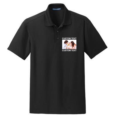 Upload Personalize Design or Photo Custom Text Dry Zone Grid Polo
