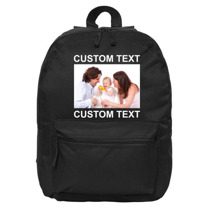 Upload Personalize Design or Photo Custom Text 16 in Basic Backpack