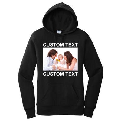 Upload Personalize Design or Photo Custom Text Women's Pullover Hoodie