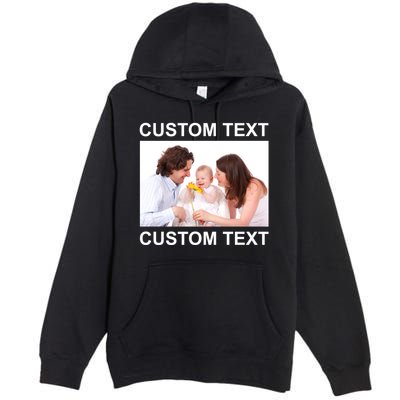 Upload Personalize Design or Photo Custom Text Premium Pullover Hoodie