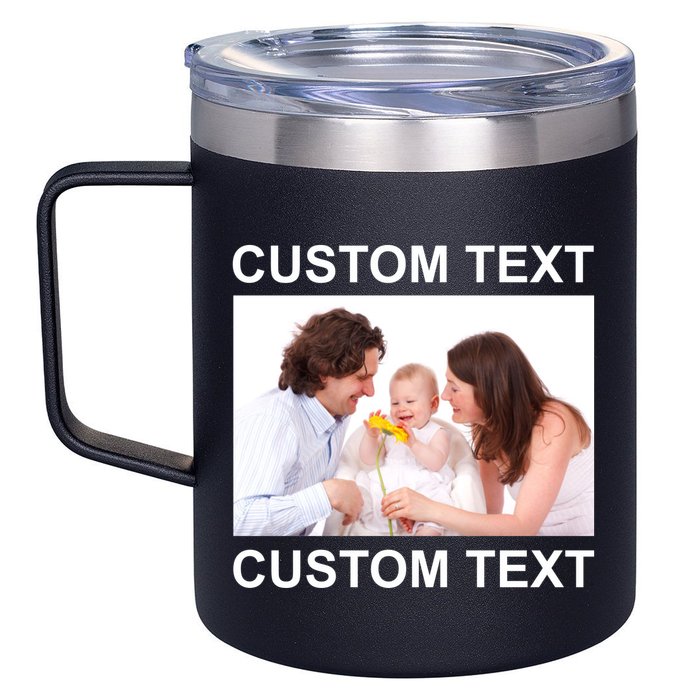 Upload Personalize Design or Photo Custom Text 12oz Stainless Steel Coffee Mug