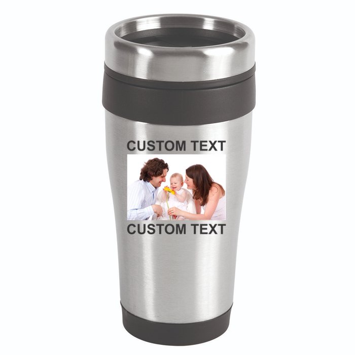 Upload Personalize Design or Photo Custom Text 16oz Travel Tumbler