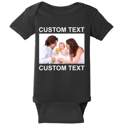 Upload Personalize Design or Photo Custom Text Baby Bodysuit