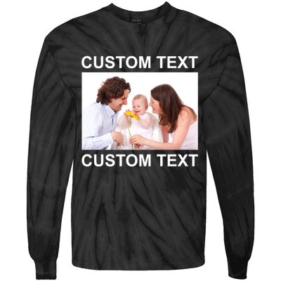 Upload Personalize Design or Photo Custom Text Tie-Dye Long Sleeve Shirt