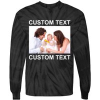 Upload Personalize Design or Photo Custom Text Tie-Dye Long Sleeve Shirt