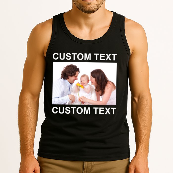 Upload Personalize Design or Photo Custom Text Tank Top