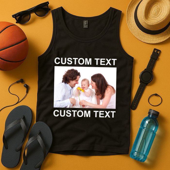Upload Personalize Design or Photo Custom Text Tank Top