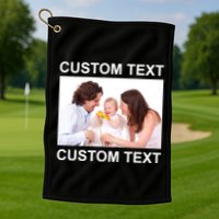 Upload Personalize Design or Photo Custom Text Golf Towel