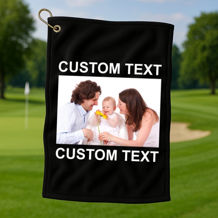 Upload Personalize Design or Photo Custom Text Golf Towel