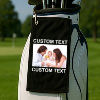 Upload Personalize Design or Photo Custom Text Golf Towel