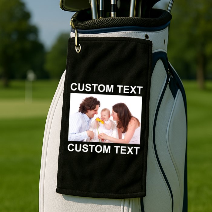 Upload Personalize Design or Photo Custom Text Golf Towel
