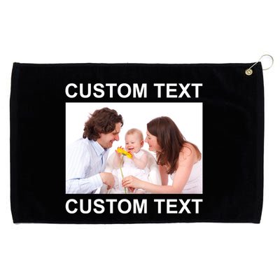 Upload Personalize Design or Photo Custom Text Grommeted Golf Towel