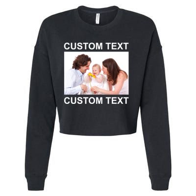 Upload Personalize Design or Photo Custom Text Cropped Pullover Crew