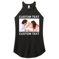 Upload Personalize Design or Photo Custom Text Women's Perfect Tri Rocker Tank