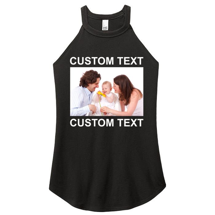 Upload Personalize Design or Photo Custom Text Women's Perfect Tri Rocker Tank