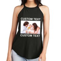 Upload Personalize Design or Photo Custom Text Women's Perfect Tri Rocker Tank