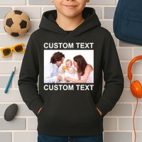 Upload Personalize Design or Photo Custom Text Kids Hoodie