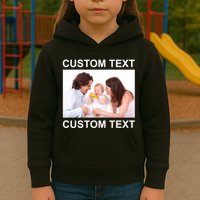 Upload Personalize Design or Photo Custom Text Kids Hoodie