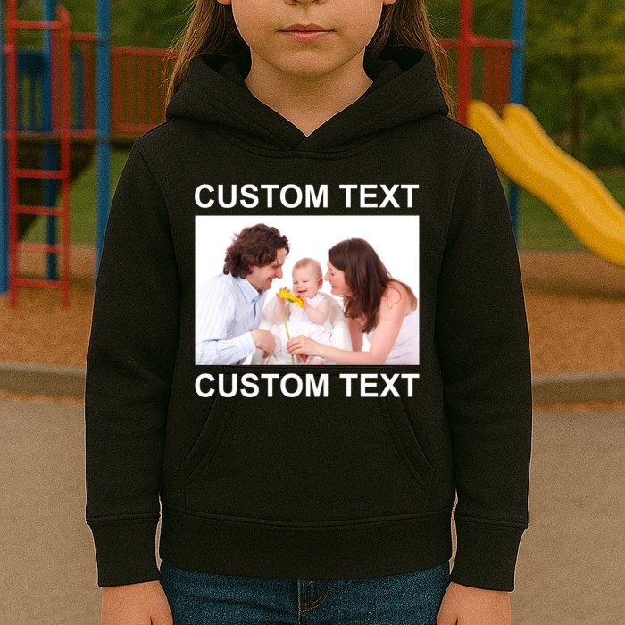 Upload Personalize Design or Photo Custom Text Kids Hoodie
