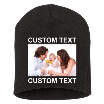 Upload Personalize Design or Photo Custom Text Short Acrylic Beanie