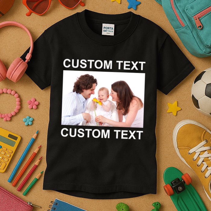 Upload Personalize Design or Photo Custom Text Kids T-Shirt