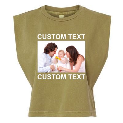Upload Personalize Design or Photo Custom Text Garment-Dyed Women's Muscle Tee