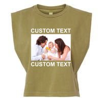 Upload Personalize Design or Photo Custom Text Garment-Dyed Women's Muscle Tee