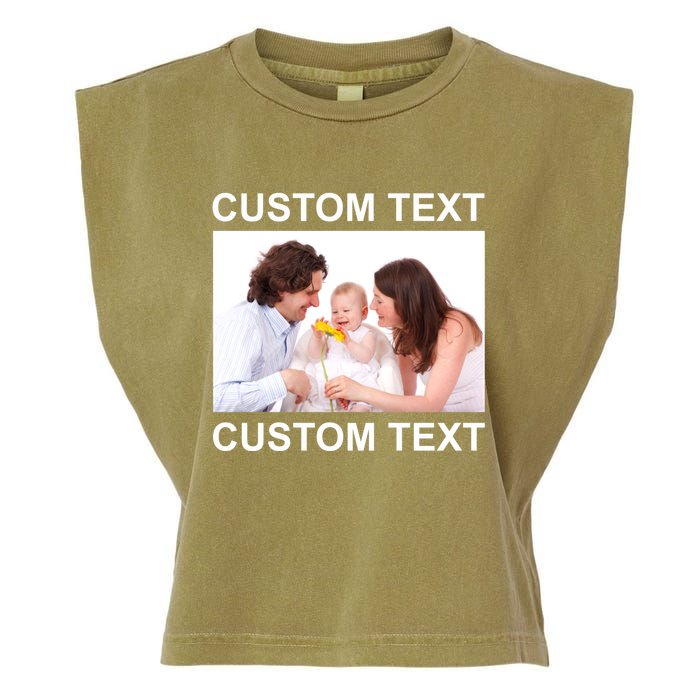 Upload Personalize Design or Photo Custom Text Garment-Dyed Women's Muscle Tee
