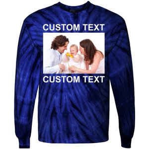 Upload Personalize Design or Photo Custom Text Tie-Dye Long Sleeve Shirt