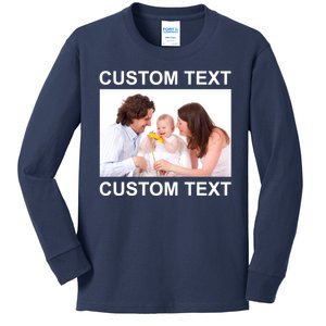 Upload Personalize Design or Photo Custom Text Kids Long Sleeve Shirt