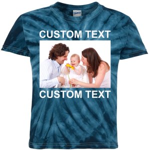 Upload Personalize Design or Photo Custom Text Kids Tie-Dye T-Shirt