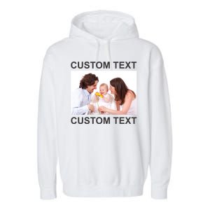 Upload Personalize Design or Photo Custom Text Garment-Dyed Fleece Hoodie