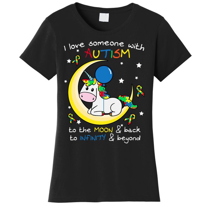 Unicorn Puzzle Moon Star Inspirational Autism Awareness Gift Women's T-Shirt