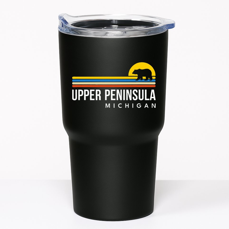 Upper Peninsula Michigan Mi Bear Vintage Retro Souvenirs Tumbler