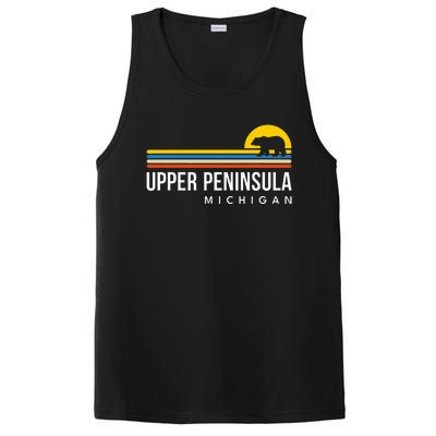 Upper Peninsula Michigan Mi Bear Vintage Retro Souvenirs PosiCharge Competitor Tank