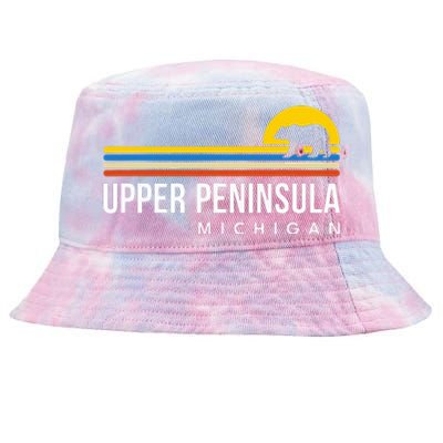 Upper Peninsula Michigan Mi Bear Vintage Retro Souvenirs Tie-Dyed Bucket Hat