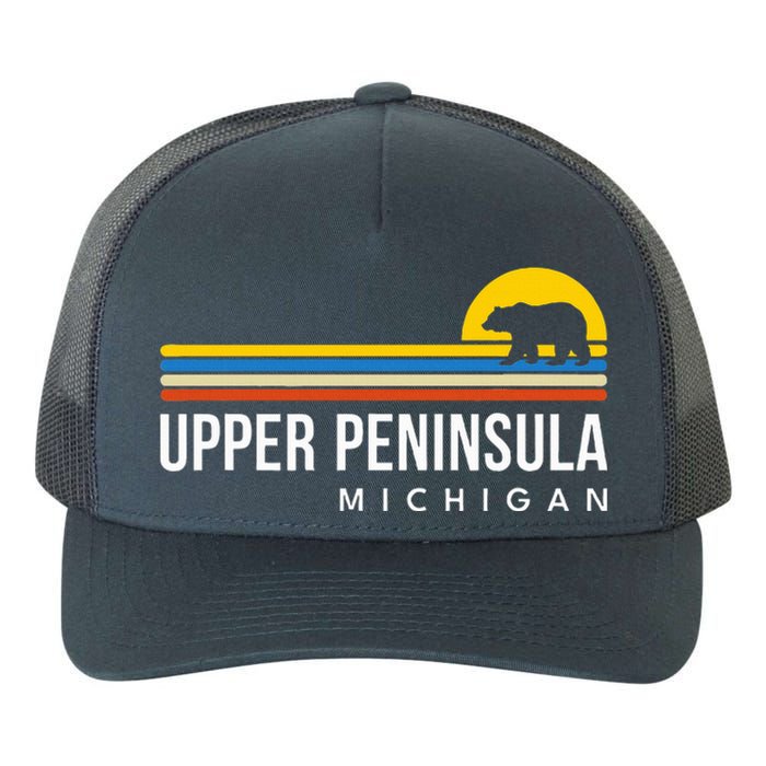 Upper Peninsula Michigan Mi Bear Vintage Retro Souvenirs Yupoong Adult 5-Panel Trucker Hat