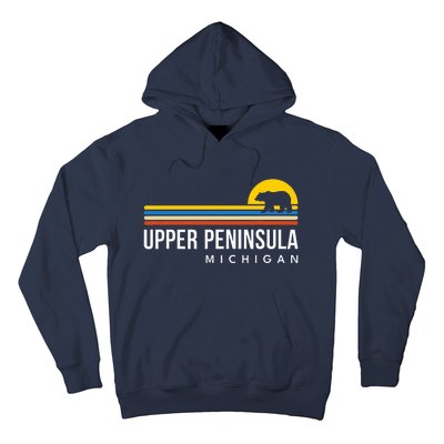 Upper Peninsula Michigan Mi Bear Vintage Retro Souvenirs Hoodie